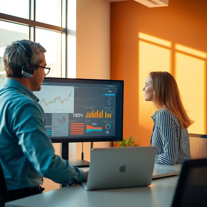 Equipo revisando un dashboard de trading en una oficina de Murcia